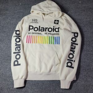 Polaroid 320 Hoodie Men M Camera Retro Sweatshirt Pullover Graphic Logo Read